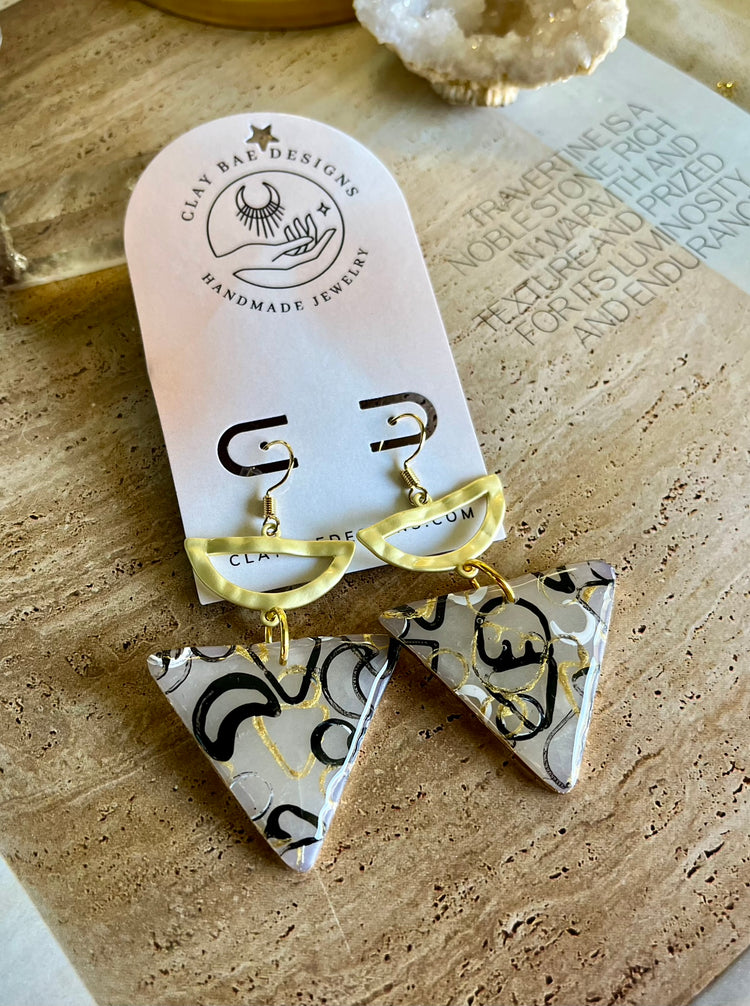 Triangle Stamped Dangles (two closure options)